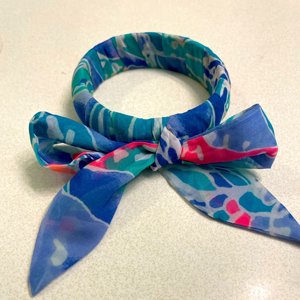 Lily Pulitzer fabric wrapped bangle.